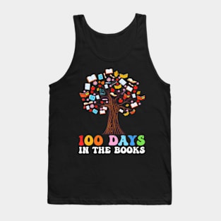 100 Days In The Books Reading Teacher 100Th Day Of School Tank Top